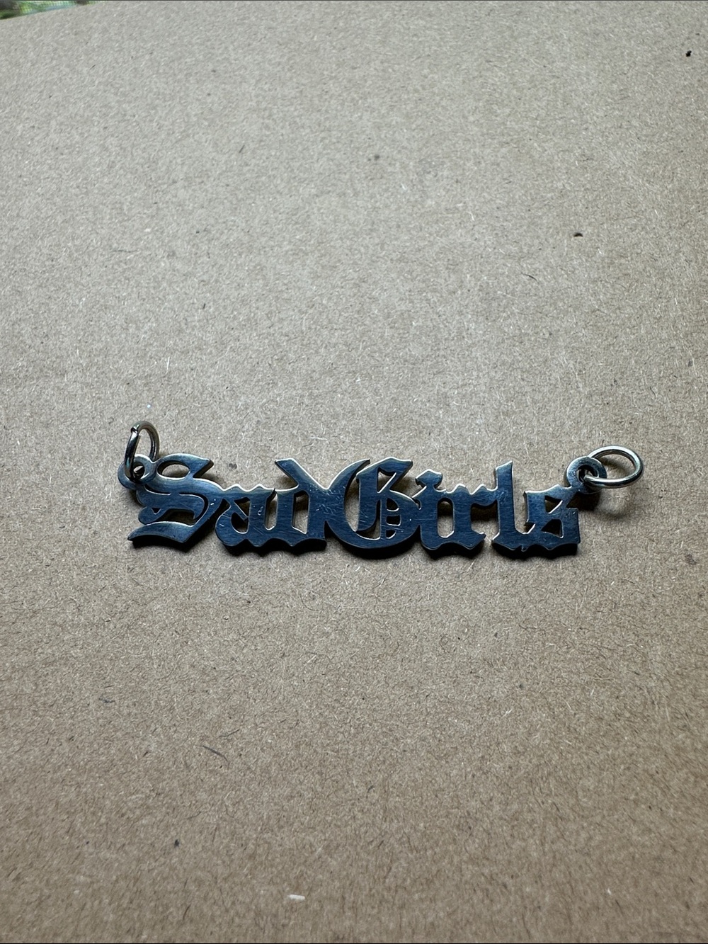 Silver "Sad Girls" Nameplate Pendant